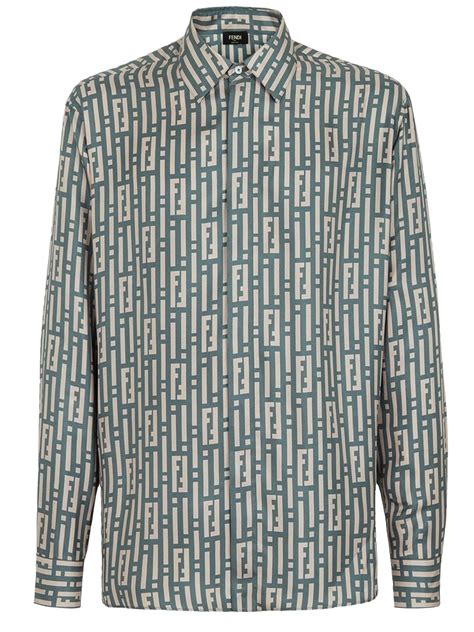 camicia fendi ff|Camicia in lino FF verde .